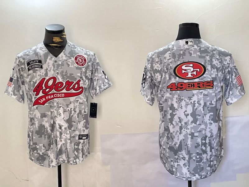 Men San Francisco 49ers Blank Nike Arctic Camo 2024 Salute to Service Limited NFL Jersey style 10->san francisco 49ers->NFL Jersey
